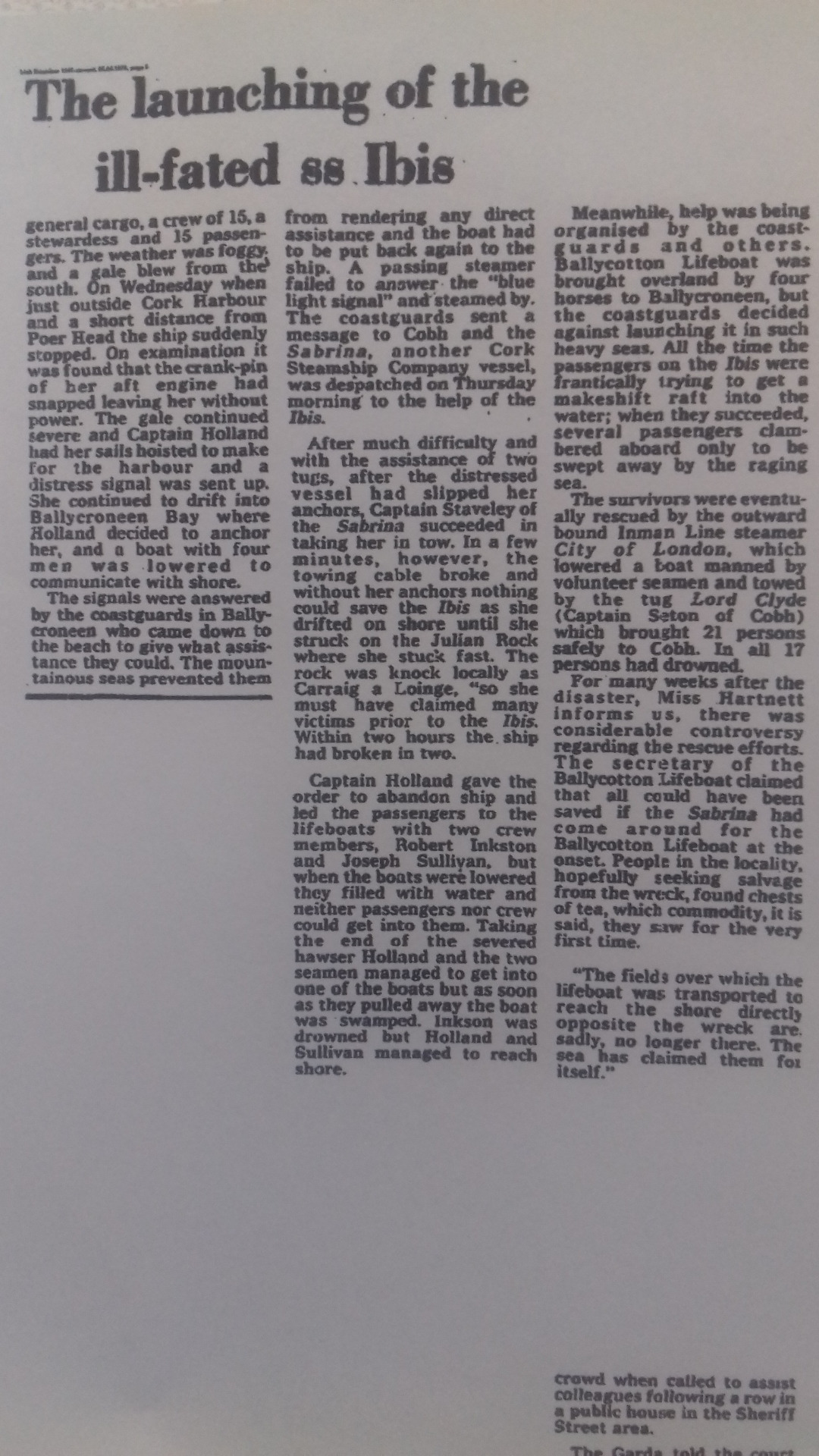 A piece from the Examiner, date unknown